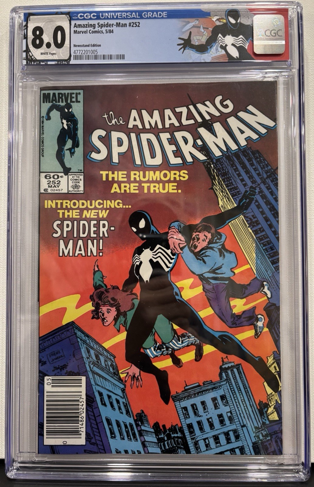 Marvel The Amazing Spider-Man 252 1984 CGC 8.0 Newsstand Variant Custom Label