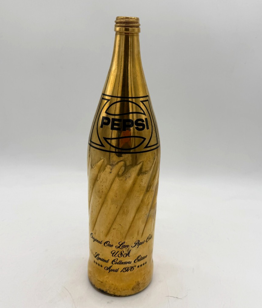 VTG 1976 Pepsi Gold 1 Liter Bottle Limited Collectors Edition Metric Transition VTG 1976 Pepsi Gold 1 Liter Bottle Limited Collectors Edition Metric Transition