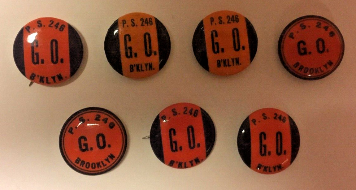 Lot of 7 New York City Public School PS 246 Brooklyn New York Pinbacks
