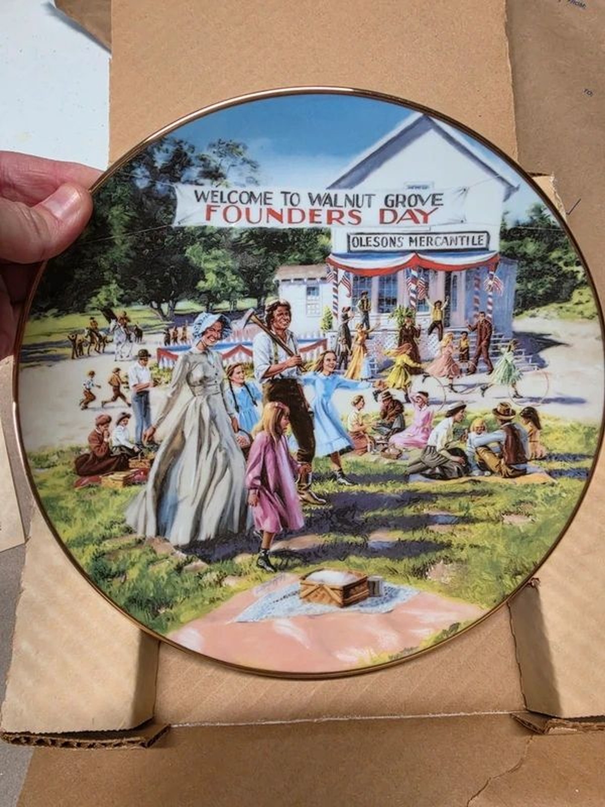 2 Vintage Little House on the Prairie Plates 1st & 2nd Issue + COAs