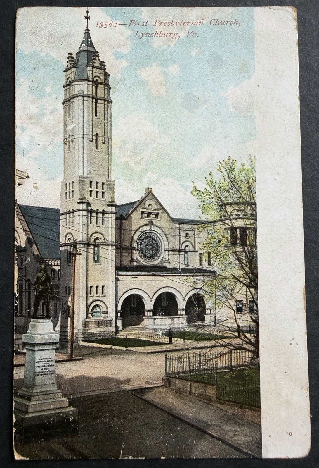 Lynchburg Virginia VA First Presbyterian Church Vintage Postcard 1909 Ephemera