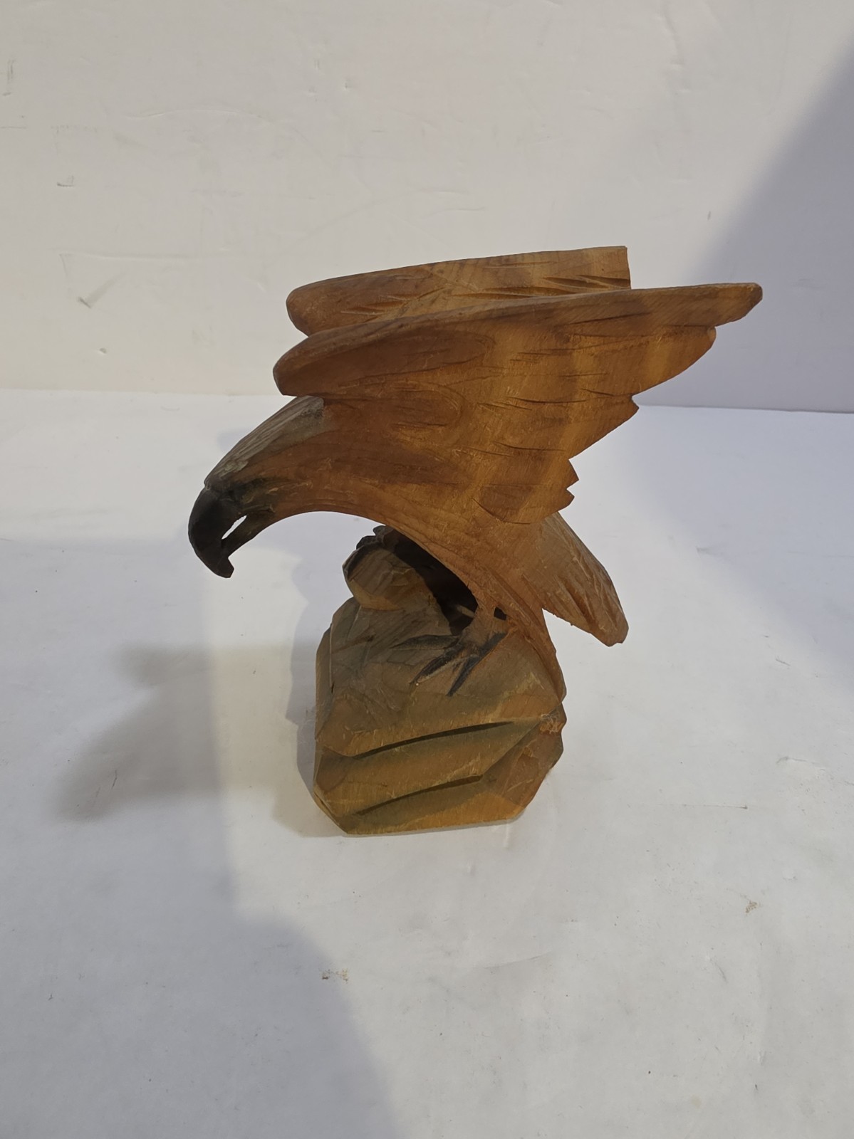 Vintage Hand Carved Wooden Eagle Statue Figurine Ludwig Roger