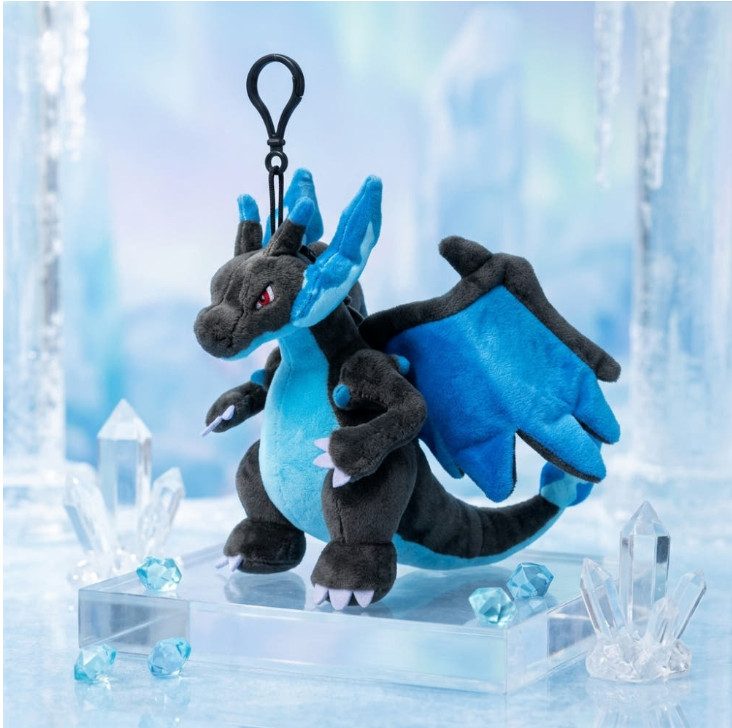 Pokemon Official Plush Doll Series Mega Charizard X 17cm Key chain Bag charm Pokemon Official Plush Doll Series Mega Charizard X 17cm Key chain Bag charm