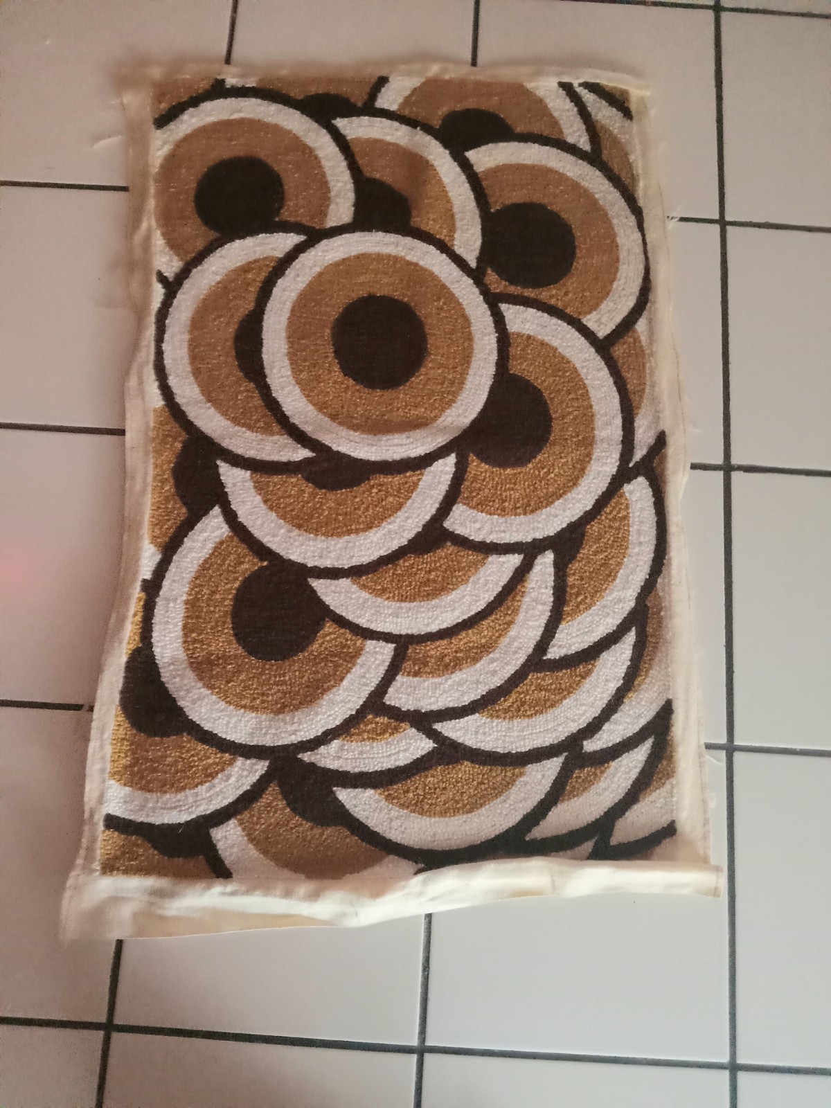 Vintage 70s MCM Hand Needle Punched Tufted Area Rug MCM Abstract Needs Finished