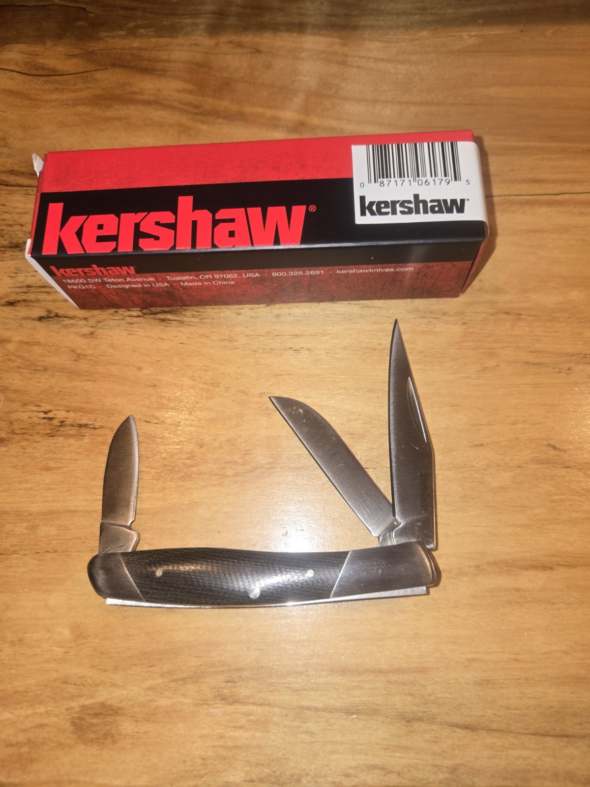 Kershaw Iredale 4386 3 Blade Stockman Micarta Handle New In Box Kershaw Iredale 4386 3 Blade Stockman Micarta Handle New In Box