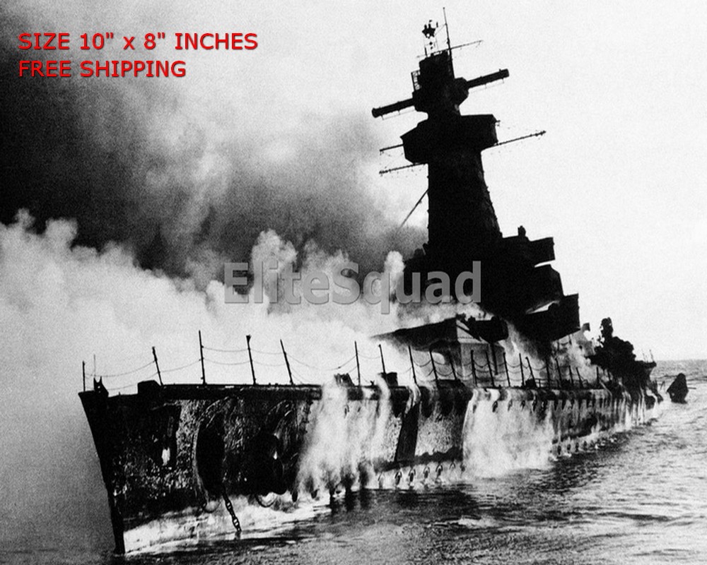 WW2 8x10 Photo WW2 Photo German battleship Admiral Graf Spee in flames O1001 WW2 8x10 Photo WW2 Photo German battleship Admiral Graf Spee in flames O1001