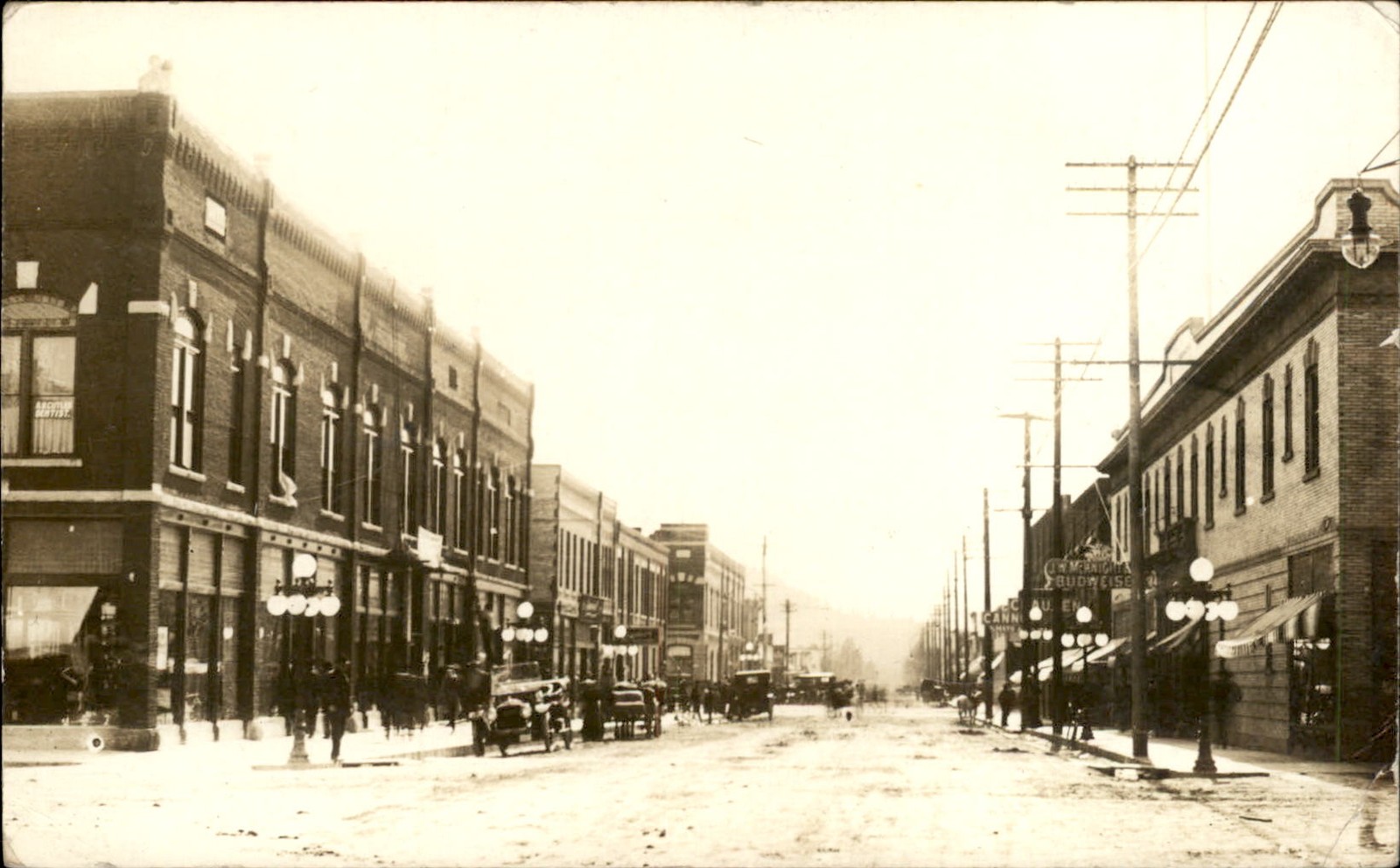 Kalispell MT Montana Main Street c1910 Real Photo Vintage Postcard bhn