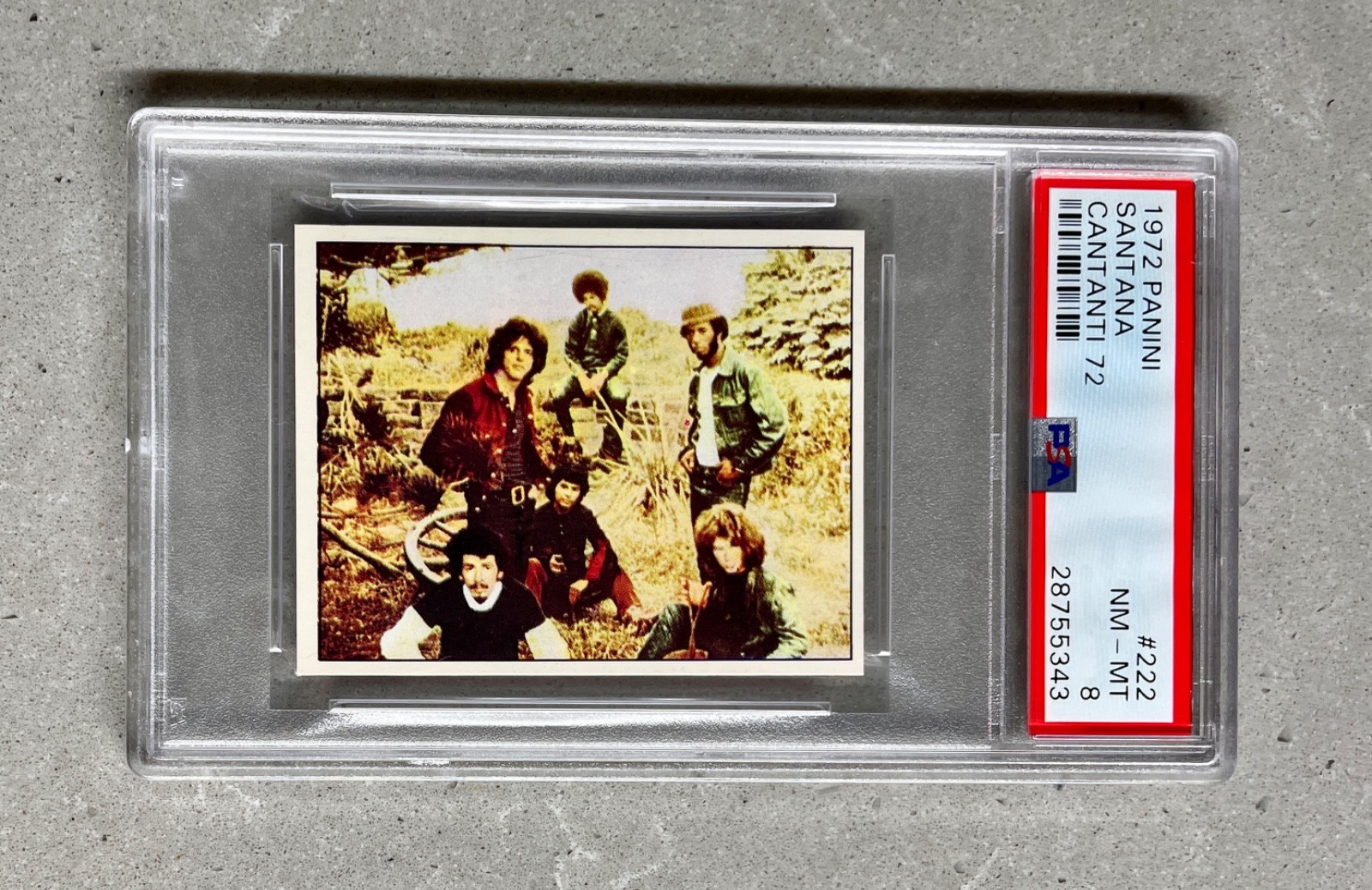 1972 Panini Cantanti 72 Santana # 222 PSA8 NM-MT PSA POP 1 of 3 1 Higher 1972 Panini Cantanti 72 Santana # 222 PSA8 NM-MT PSA POP 1 of 3 1 Higher