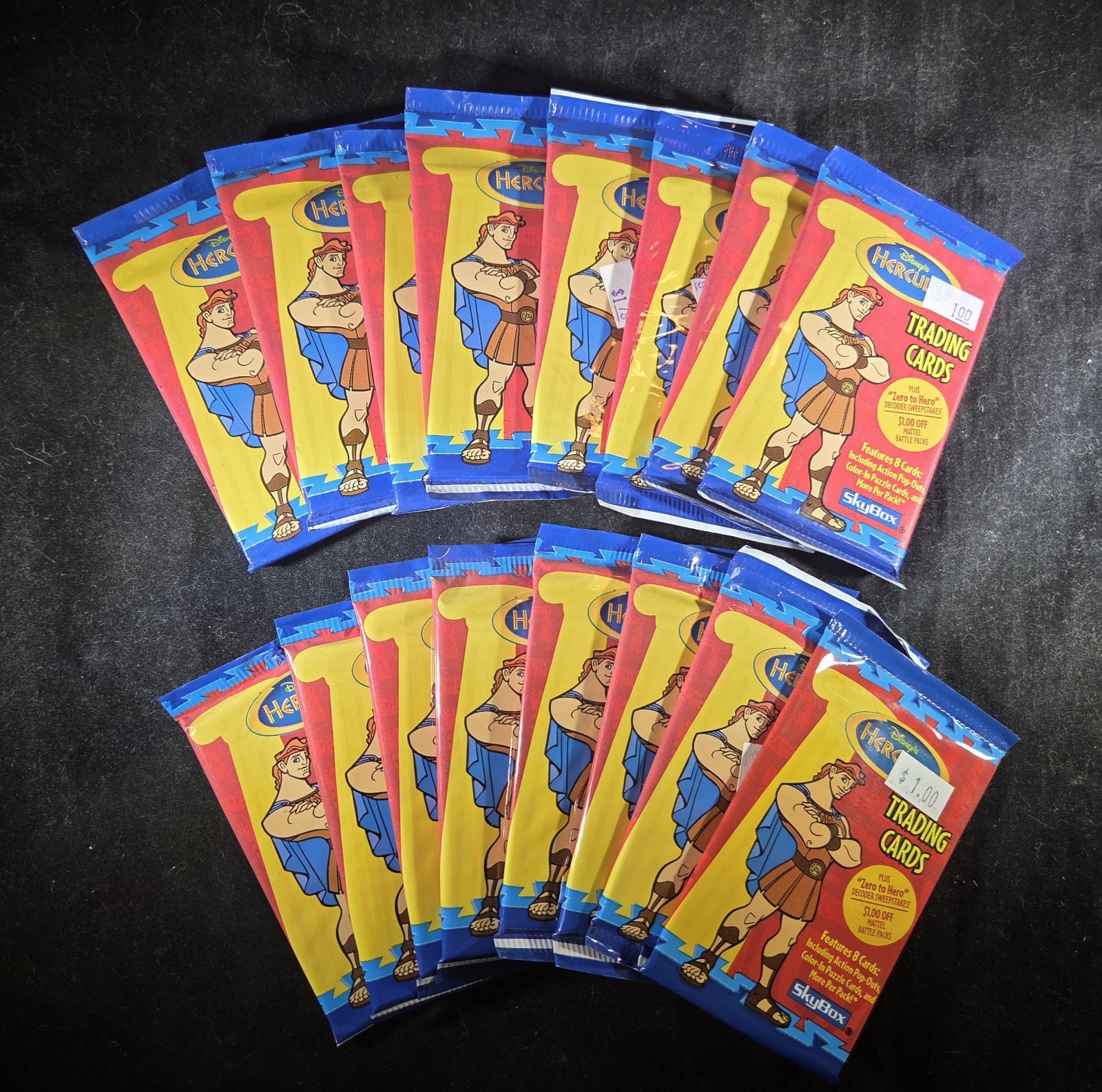 SkyBox 1997 Disney Hercules Trading Cards - Lot of 16 Sealed Packs SkyBox 1997 Disney Hercules Trading Cards - Lot of 16 Sealed Packs