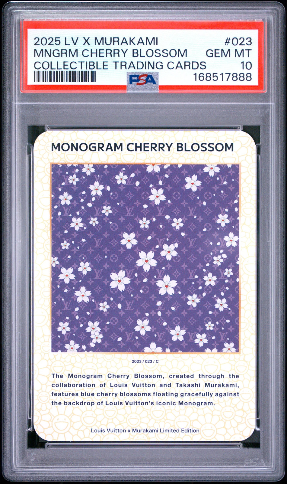 2025 Louis Vuitton X Murakami LV Trading Monogram Cherry Blossom #023 PSA 10
