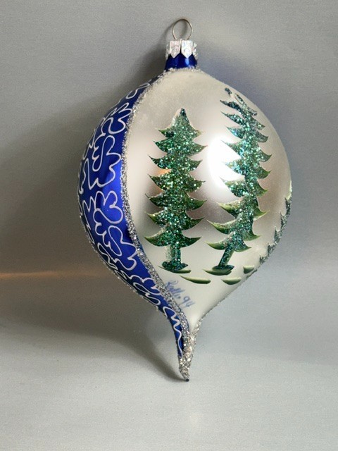 Vintage Christopher Radko Christmas Ornament Glass Figurine SIGNED Santa Ball 1
