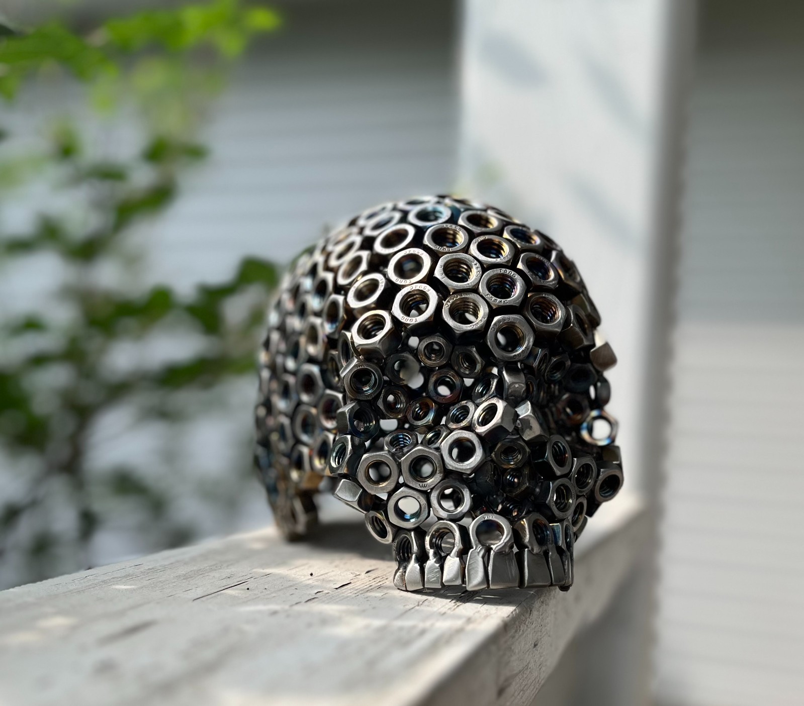 Stainless Steel Catacomb Skull, Welded Sculpture Metal Art, Unique Handcrafted