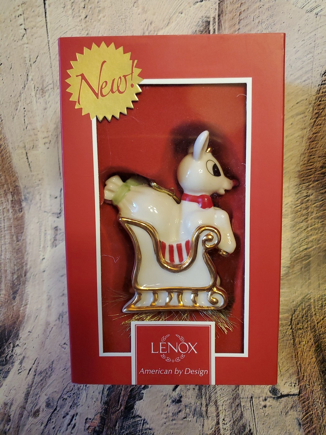 Lenox RUDOLPH\'S RIDE Christmas Holiday Ornament New NIB