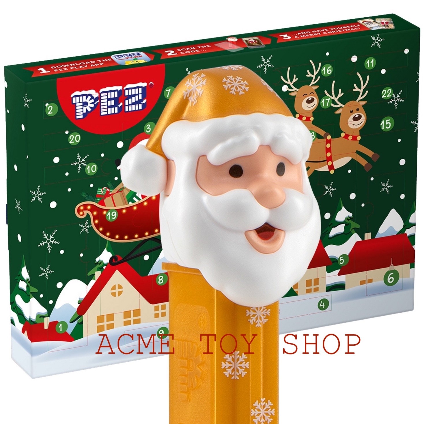 European PEZ 2025 Advent Calendar w/ Gold Santa - Sealed European PEZ 2025 Advent Calendar w/ Gold Santa - Sealed
