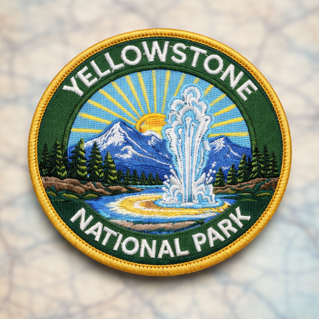 Yellowstone National Park Patch Embroidered Iron On Badge 3 Yellowstone National Park Patch Embroidered Iron On Badge 3