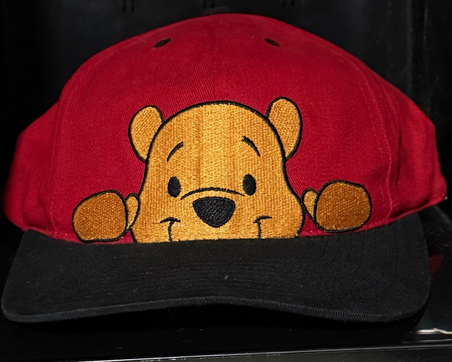 Vintage Disney Winnie the Pooh Goofy’s Hat Co Red Black Embroidered Cap