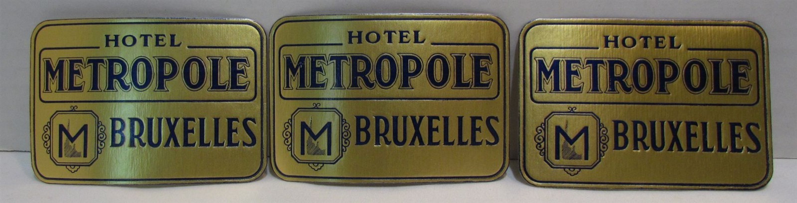 3 Vintage Belgium Luggage Labels: Hotel Metropole Bruxelles