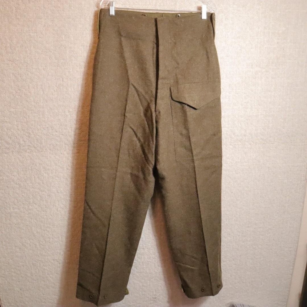 VTG Canadian Maritime Wool Cargo Pants Men 33x30 Green Army Military Korean 1952