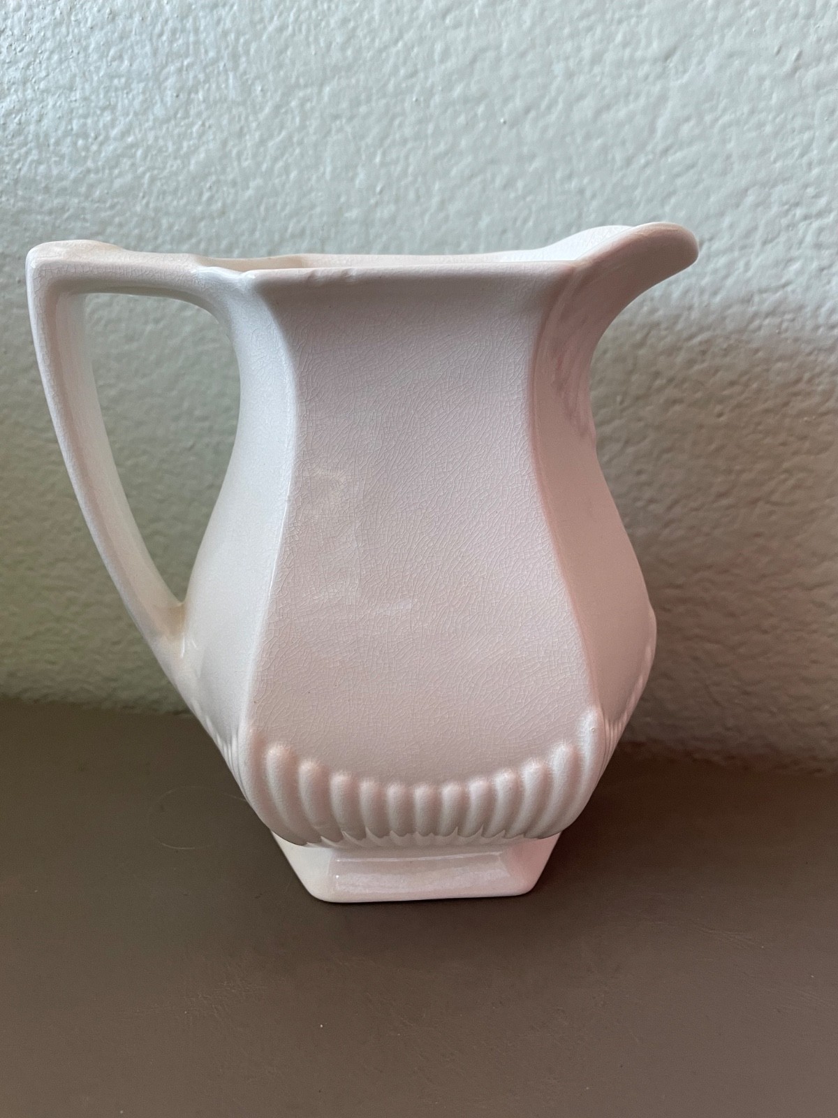 Vtg Wm Adam & Sons English Ironstone Creamer Pitcher Flower Vase Fluted Base Vtg Wm Adam & Sons English Ironstone Creamer Pitcher Flower Vase Fluted Base