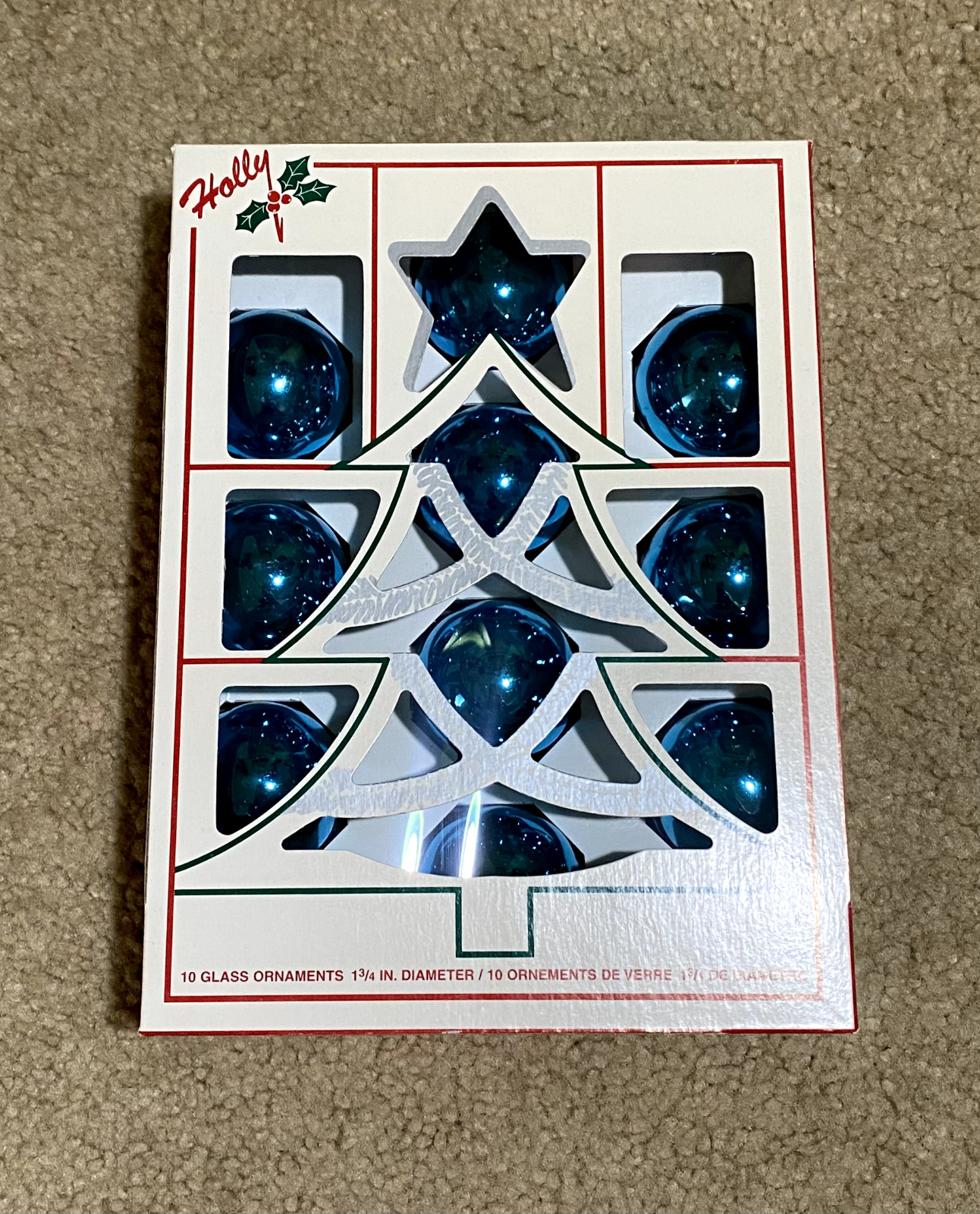 Vintage USA Christmas Ornaments - 10x Blue Glass Globes 1.75\ Vintage USA Christmas Ornaments - 10x Blue Glass Globes 1.75\