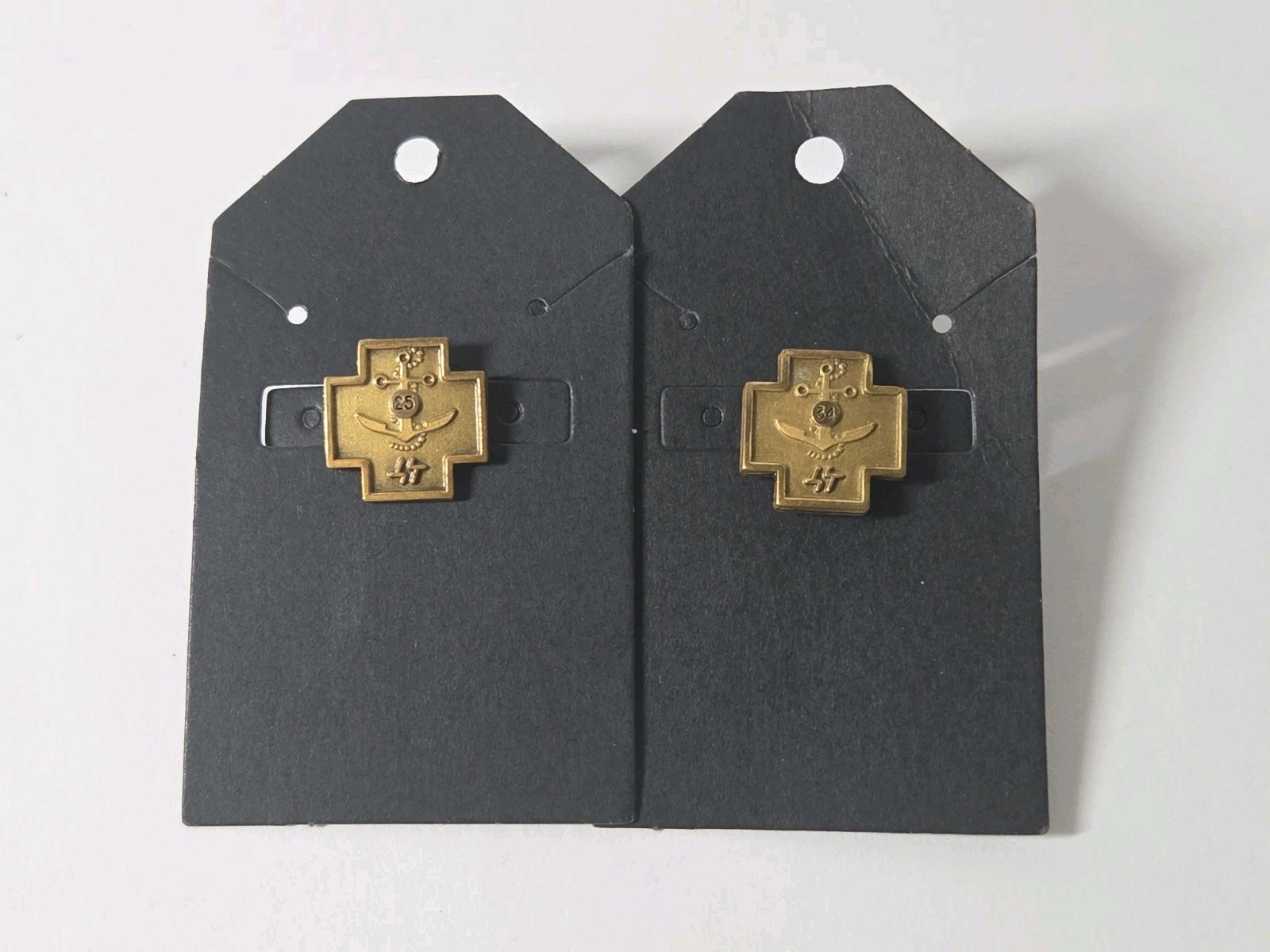 Vintage Anchor Motor Freight Service Award Pins 25 & 34 Years Lot of 2