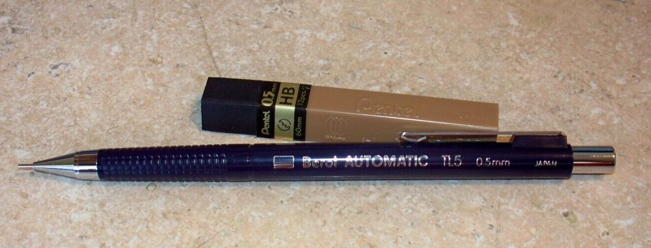 Vintage Berol TL5 0.5 mm Mechanical Pencil & 12 Refill Lead  NEW OLD STOCK