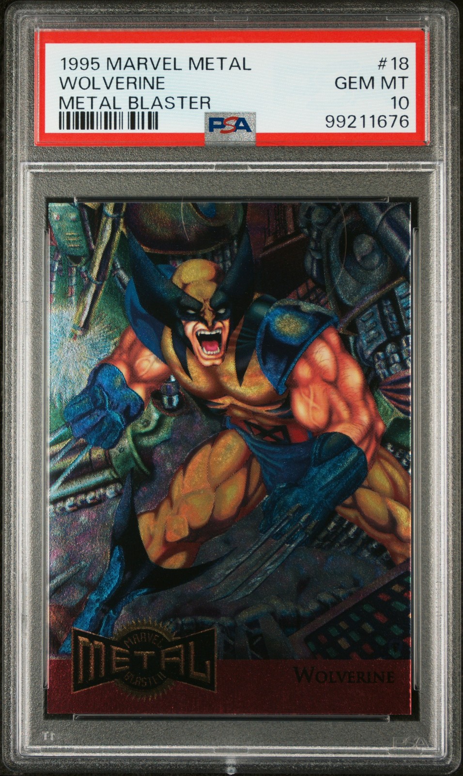 1995 MARVEL METAL METAL BLASTER #18 WOLVERINE PSA 10