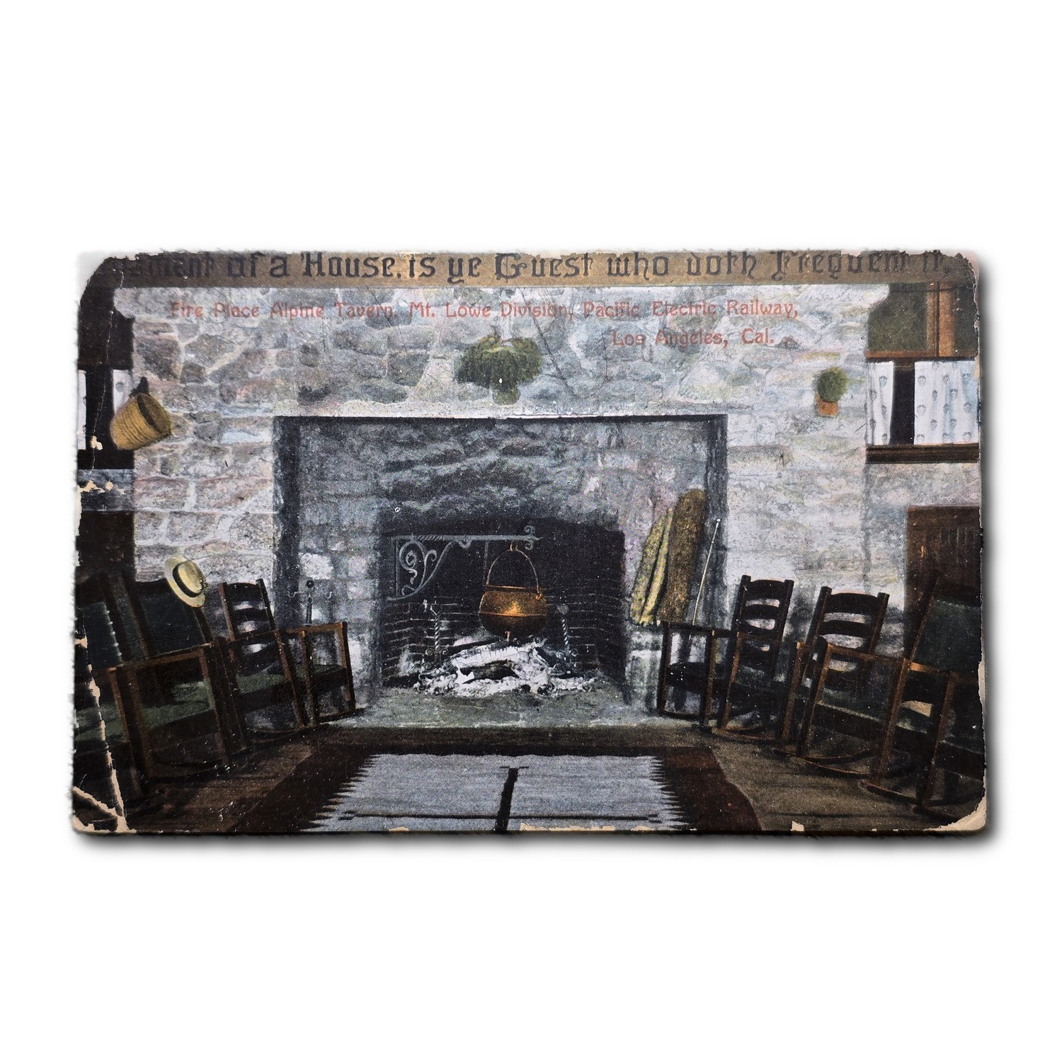 Postcard 1908 Fireplace Alpine Tavern Mt Lowe Railway Echo Mountain CA G48 Postcard 1908 Fireplace Alpine Tavern Mt Lowe Railway Echo Mountain CA G48