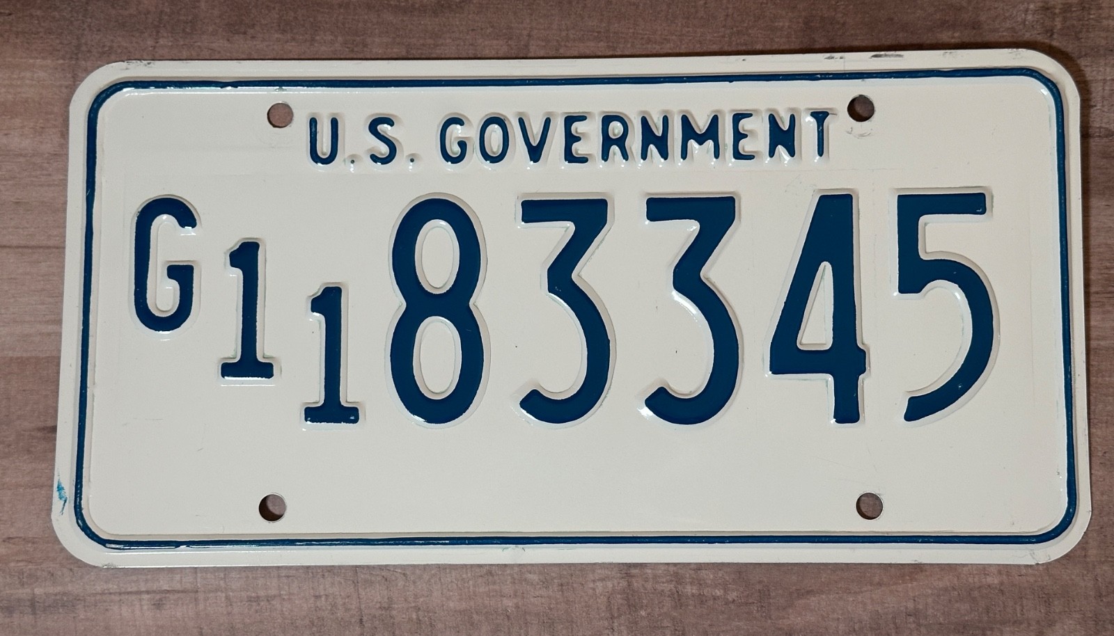 1970s 1980s 1990s US Government License Plate # G11 83345