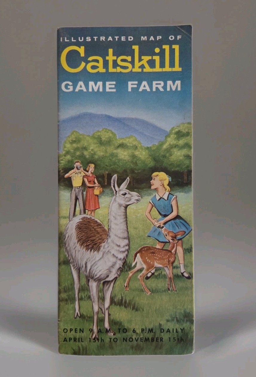 VINTAGE CATSKILL ANIMAL FARM BROCHURE POSTER 1950\'s Carskill NY 22x17\ VINTAGE CATSKILL ANIMAL FARM BROCHURE POSTER 1950\'s Carskill NY 22x17\