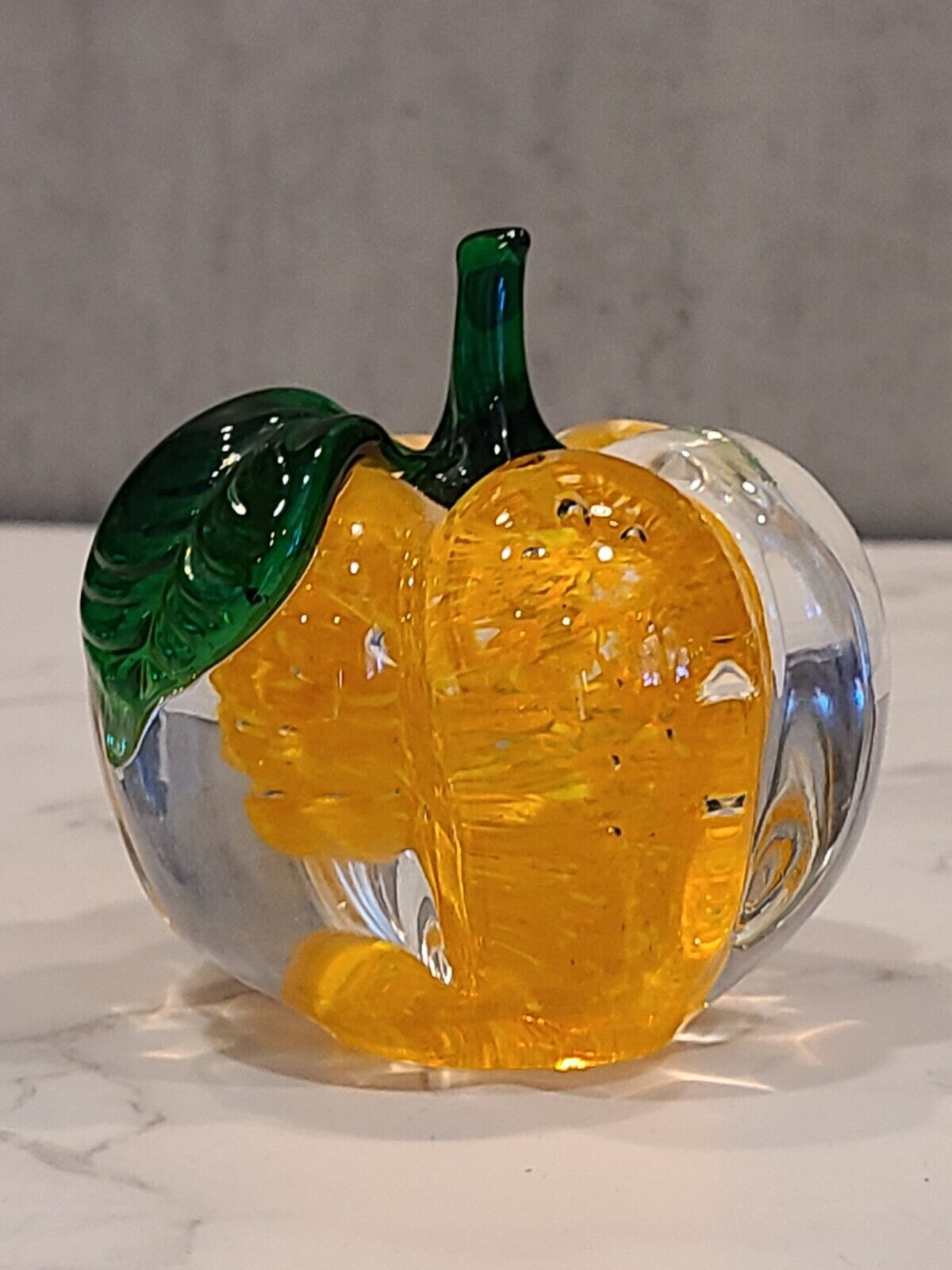 LENOX 2003 Art Glass Pumpkin Paperweight Autumns Brilliance Figurine 3\