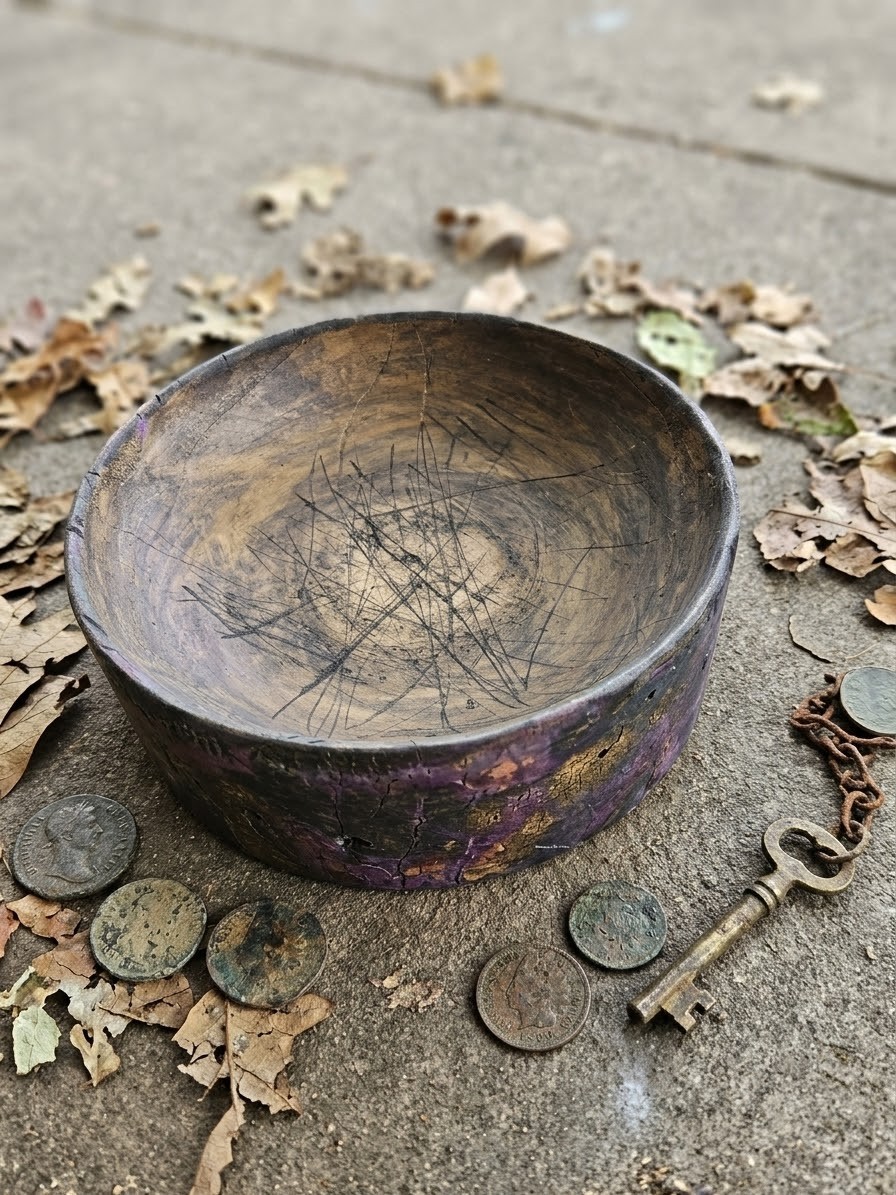 Antique Victorian Era Wooden Scrying Bowl | Occult Witch's Ritual Scry Basin Antique Victorian Era Wooden Scrying Bowl | Occult Witch's Ritual Scry Basin
