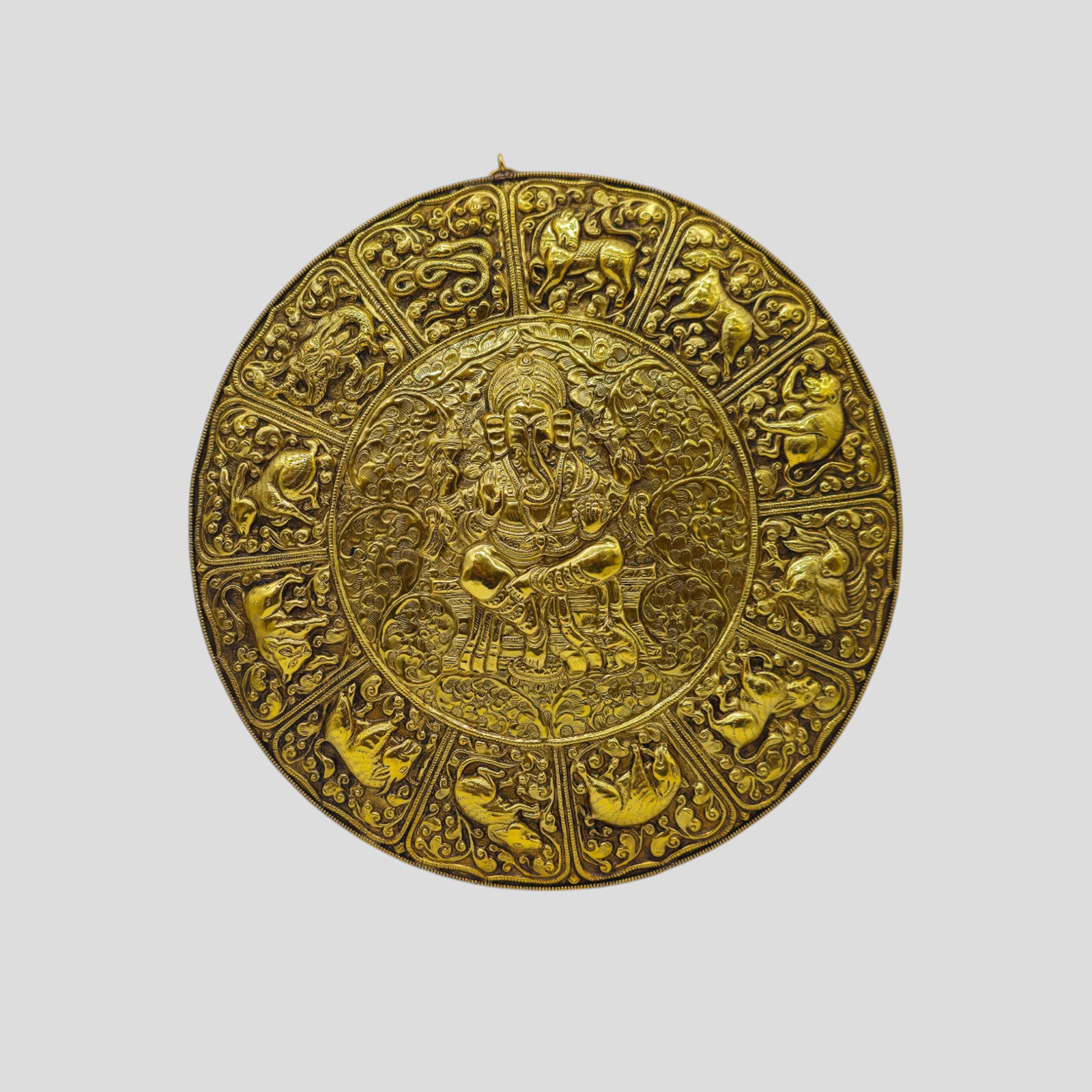 Brass Ganesh Mandala Wall Hanging – 12\