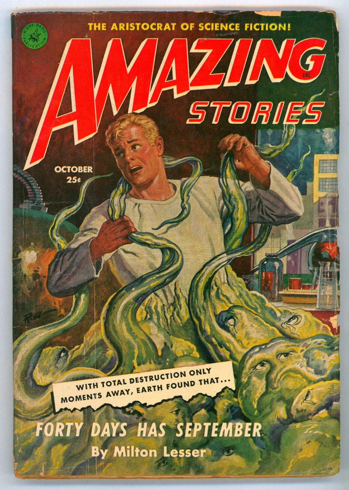 PULP: Amazing Stories Pulp October 1951- Forty Days Have September- Monster ... PULP: Amazing Stories Pulp October 1951- Forty Days Have September- Monster ...