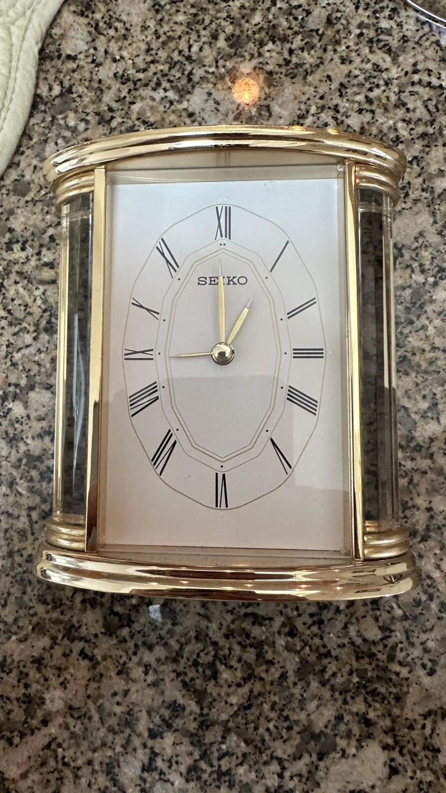 SEIKO QHE017G Gold Alloy Mantel Bedroom Desk Alarm Carriage Clock SEIKO QHE017G Gold Alloy Mantel Bedroom Desk Alarm Carriage Clock