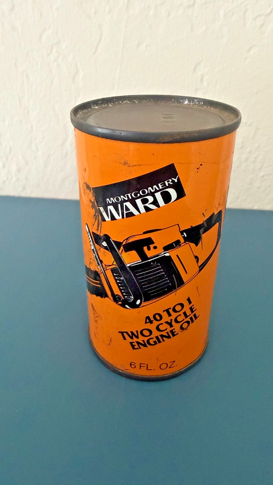 Vintage Montgomery Ward (Wards) 40 to 1, 2 Cycle Engine Oil in the original 6 oz