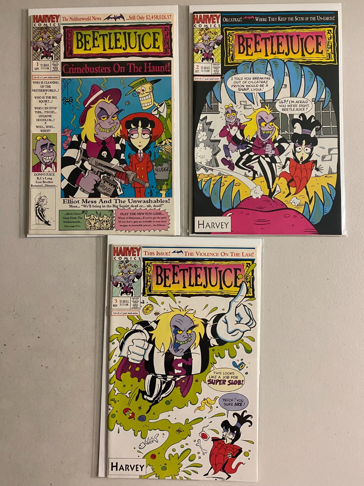Beetlejuice Crimebusters on the Haunt set #1-3 Harvey (7.0 FN/VF) (1992) Beetlejuice Crimebusters on the Haunt set #1-3 Harvey (7.0 FN/VF) (1992)