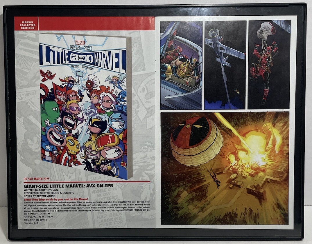 Giant Size Little Marvel & Deadpool Comic Wall Art Framed 11”x 14” Giant Size Little Marvel & Deadpool Comic Wall Art Framed 11”x 14”