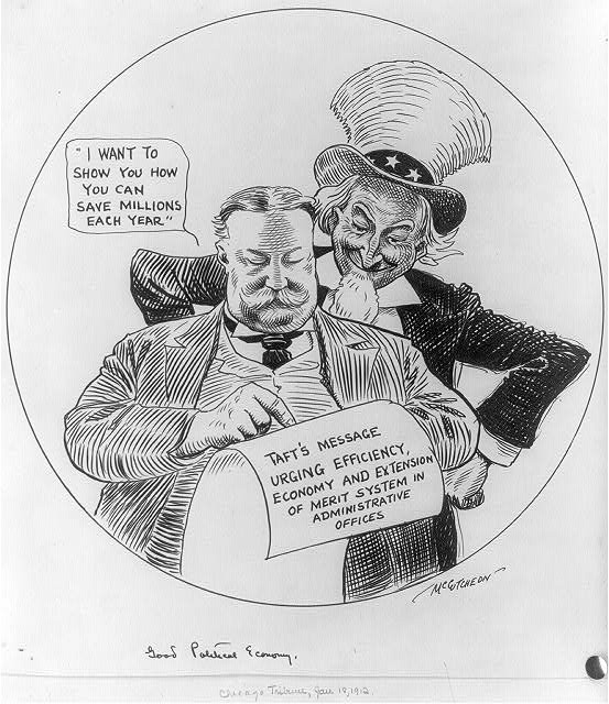 1912 Good Political Economy Political Cartoon Merit System Efficiency