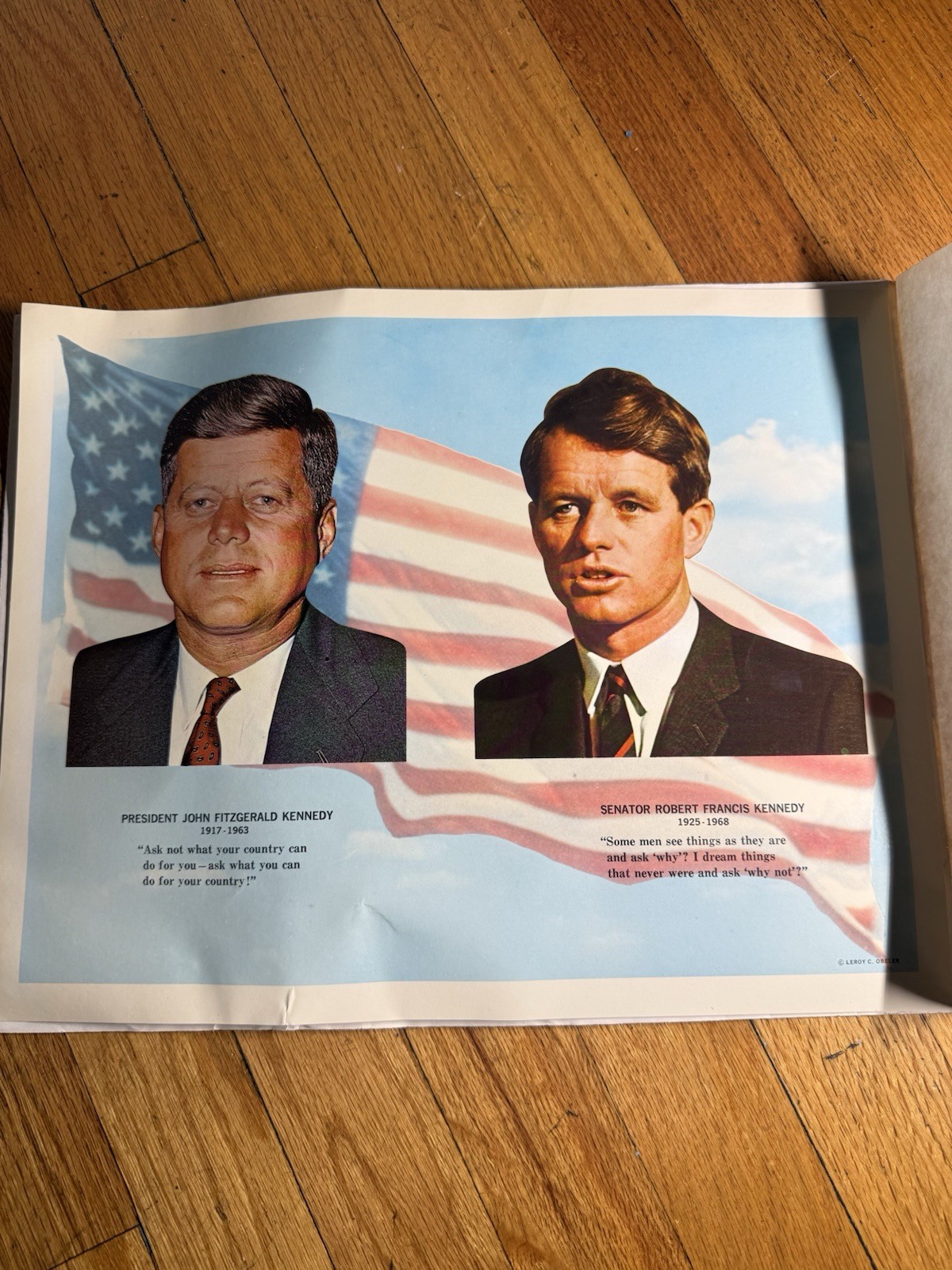 Vintage 1968 JFK RFK Kennedy Brothers Memorial Commemorative Poster Vintage 1968 JFK RFK Kennedy Brothers Memorial Commemorative Poster