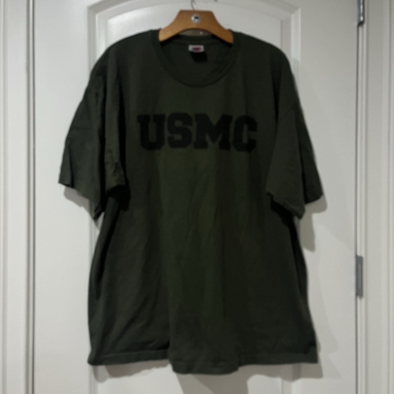 Bayside USMC US Marines Men XXL 2XL Green Short Sleeve Cotton USA Made Bayside USMC US Marines Men XXL 2XL Green Short Sleeve Cotton USA Made