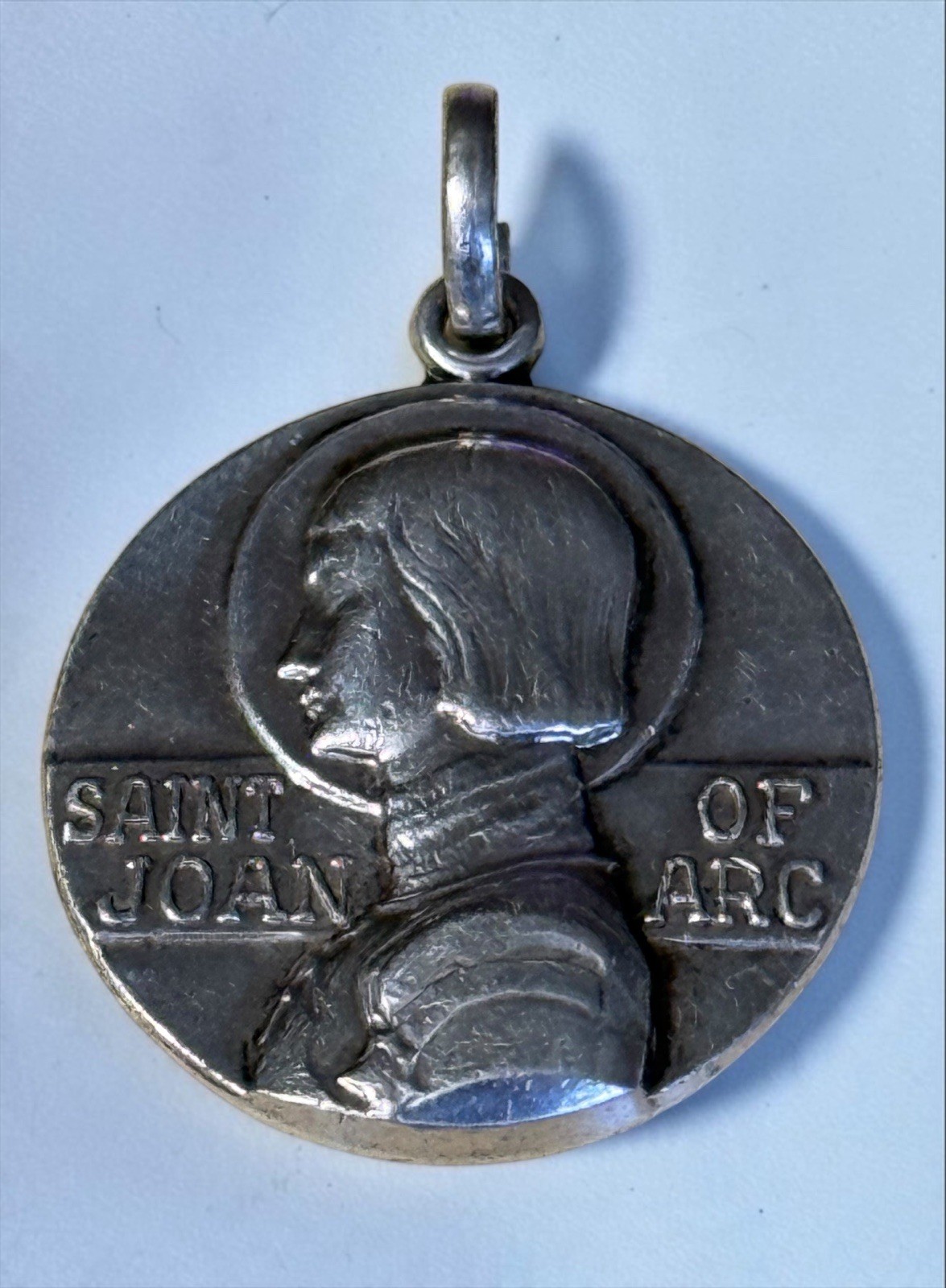 Vintage SAINT JOAN OF ARC Sterling Silver Pendant 