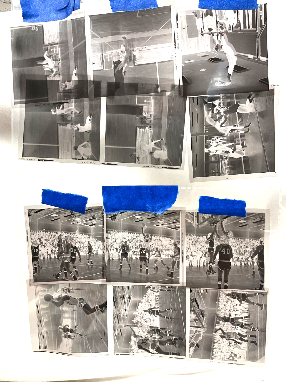 1971 Michigan H.S. Basketball & Gymnastics, 12 NEGATIVES RIVERSIDE vs CRESTWOOD