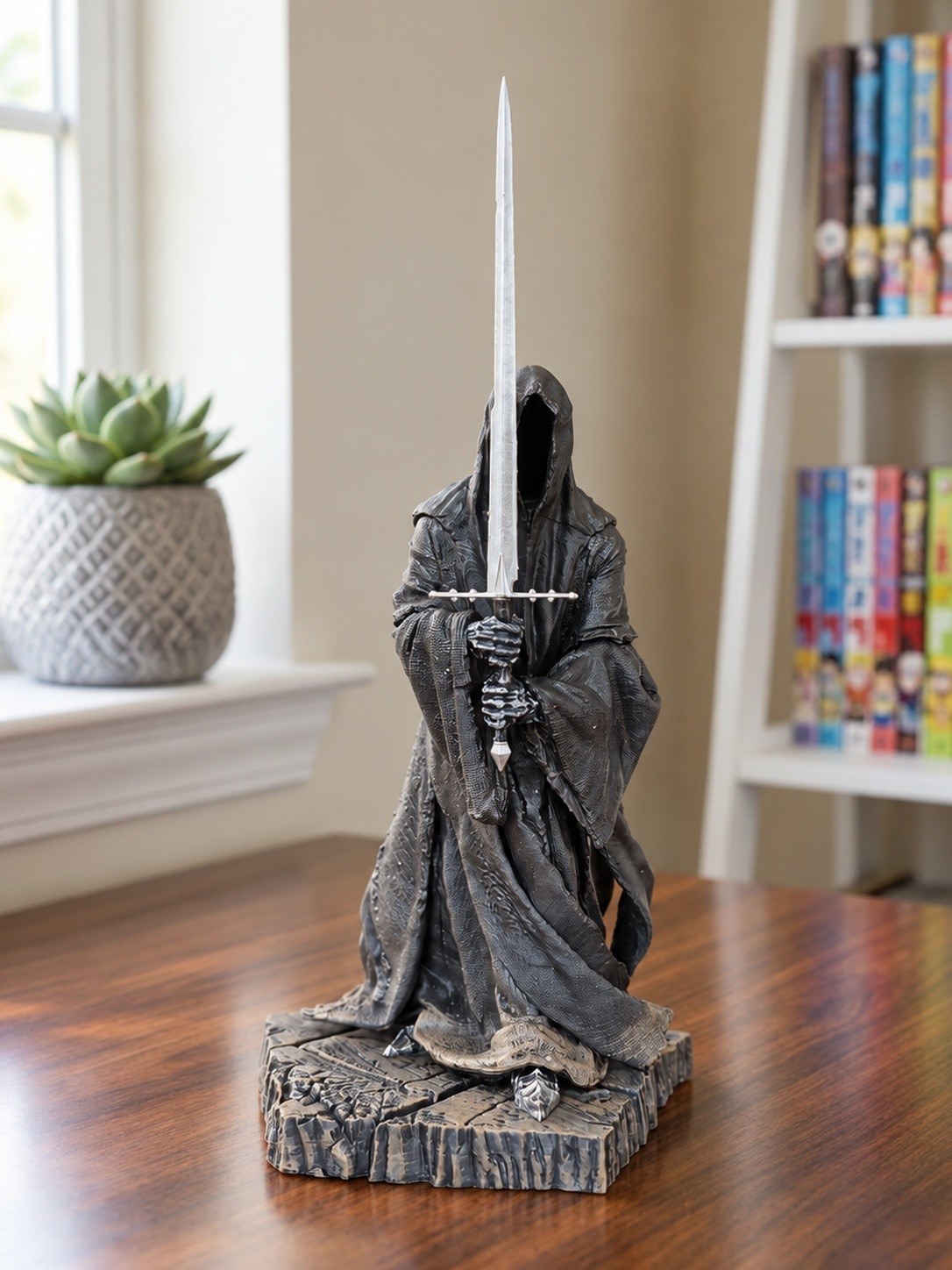 Lord of the Rings Nazgul Ringwraith Figure 26cm 10.2in Black Rider Statue Gift Lord of the Rings Nazgul Ringwraith Figure 26cm 10.2in Black Rider Statue Gift