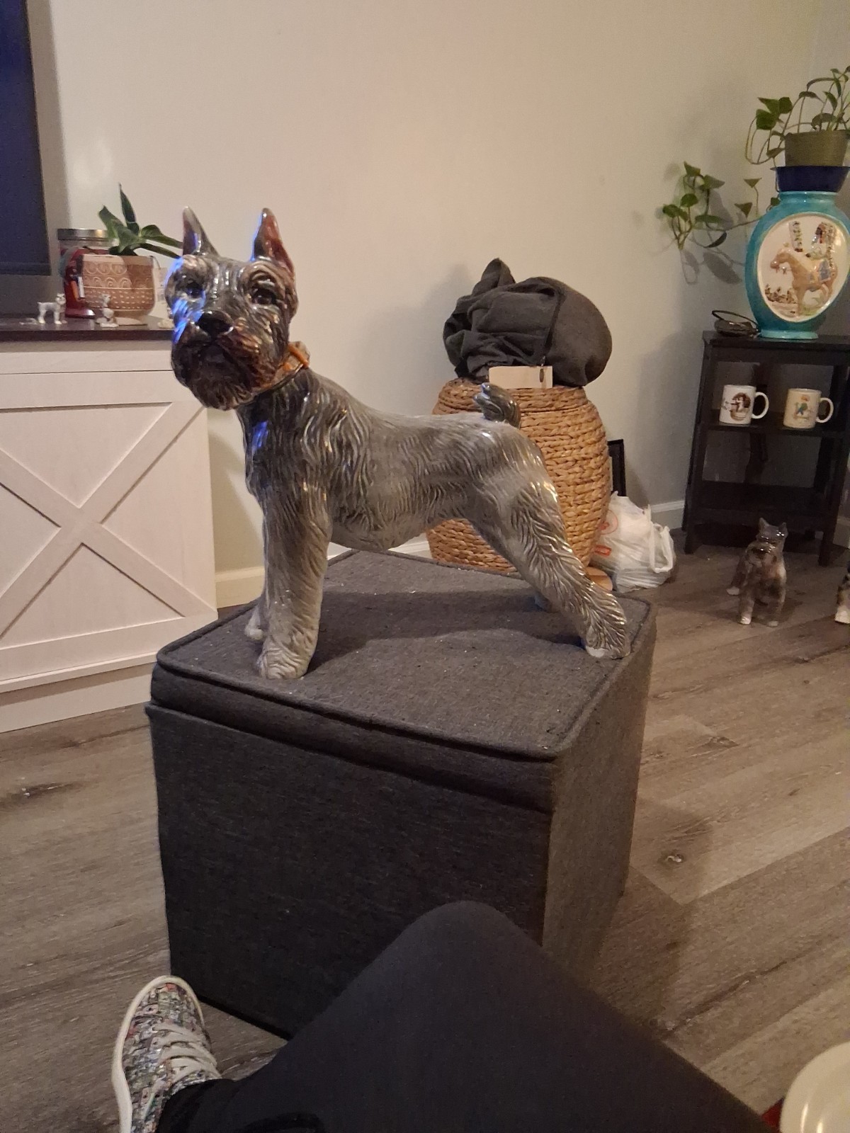 Vtg Schnauzer 11” Dog Statue Ceramic Puppy Terrier Figurine Large Vtg Schnauzer 11” Dog Statue Ceramic Puppy Terrier Figurine Large