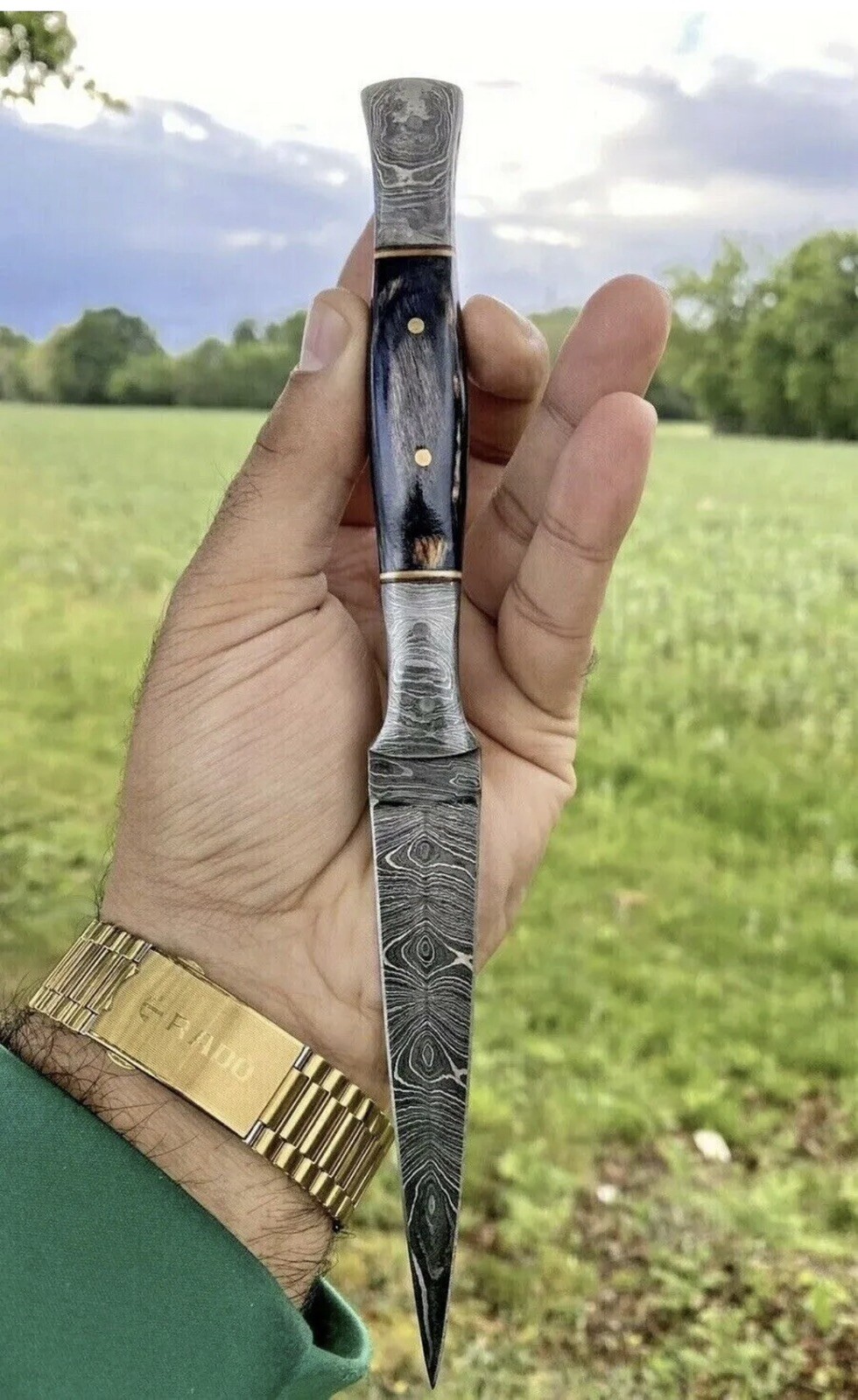 Custom Handmade Damascus Steel Double-edged Hunting Throwing Dagger Knife Custom Handmade Damascus Steel Double-edged Hunting Throwing Dagger Knife
