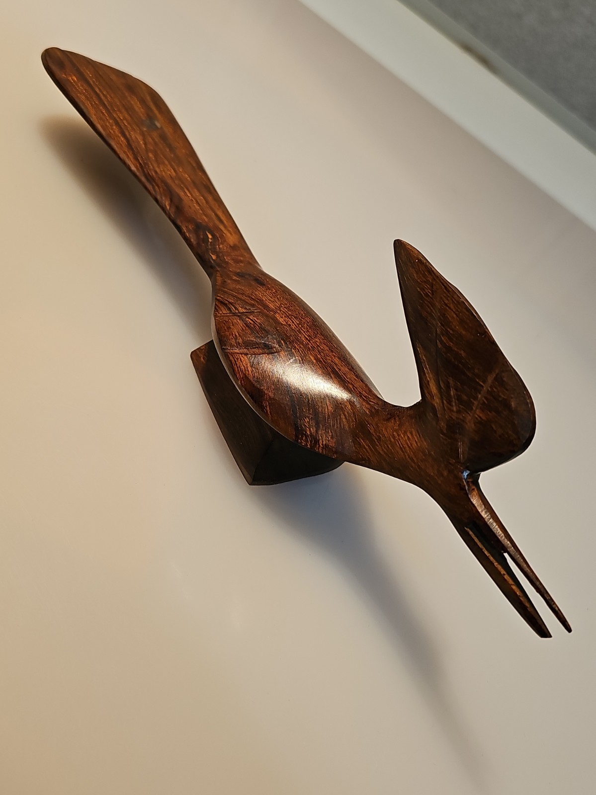 Vintage MCM Ironwood Roadrunner Figurine Hand Carved Bird Sculpture 11.5\