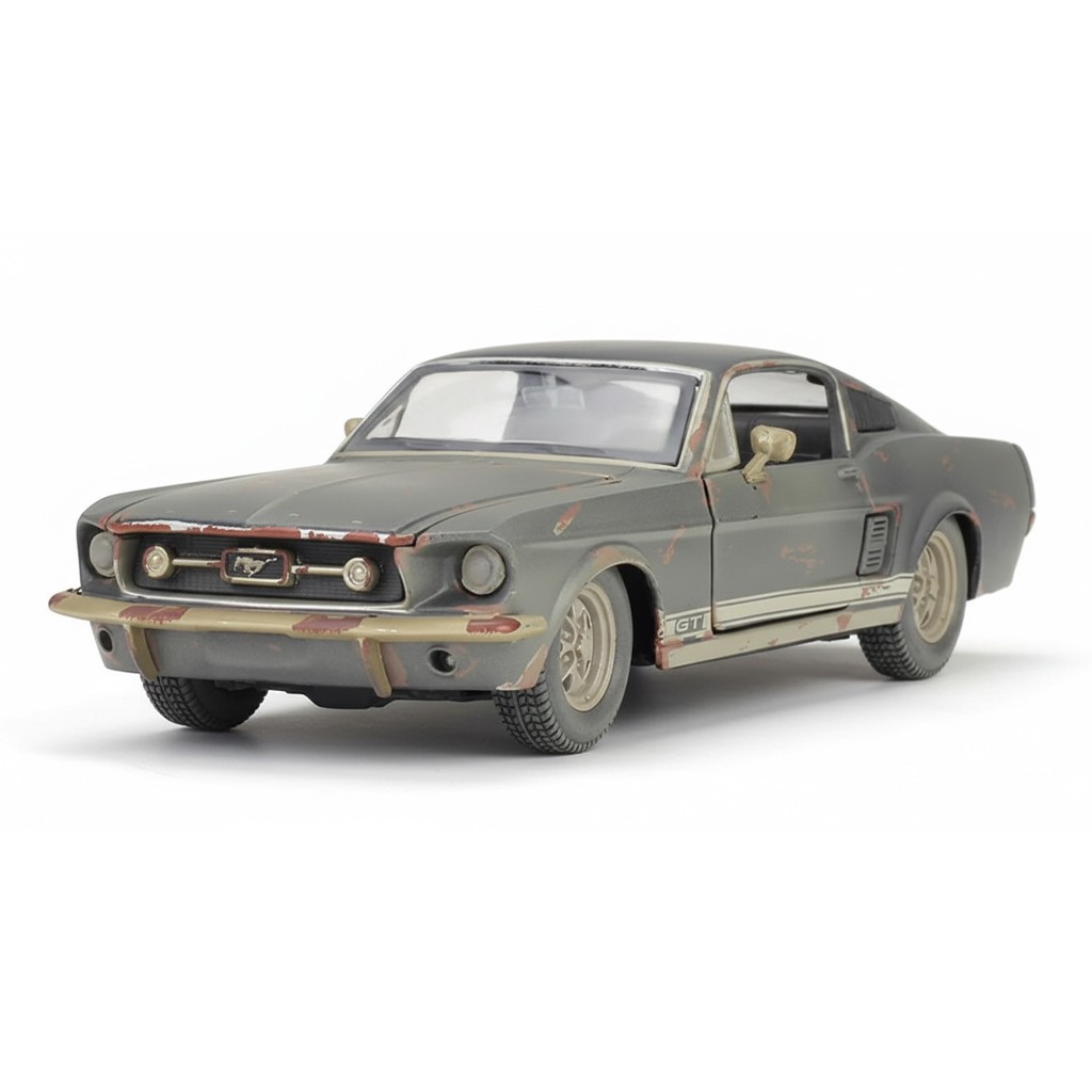 1:24 1967 Ford Mustang GT Weathered Version Alloy Car Model Diecast Collectible 1:24 1967 Ford Mustang GT Weathered Version Alloy Car Model Diecast Collectible