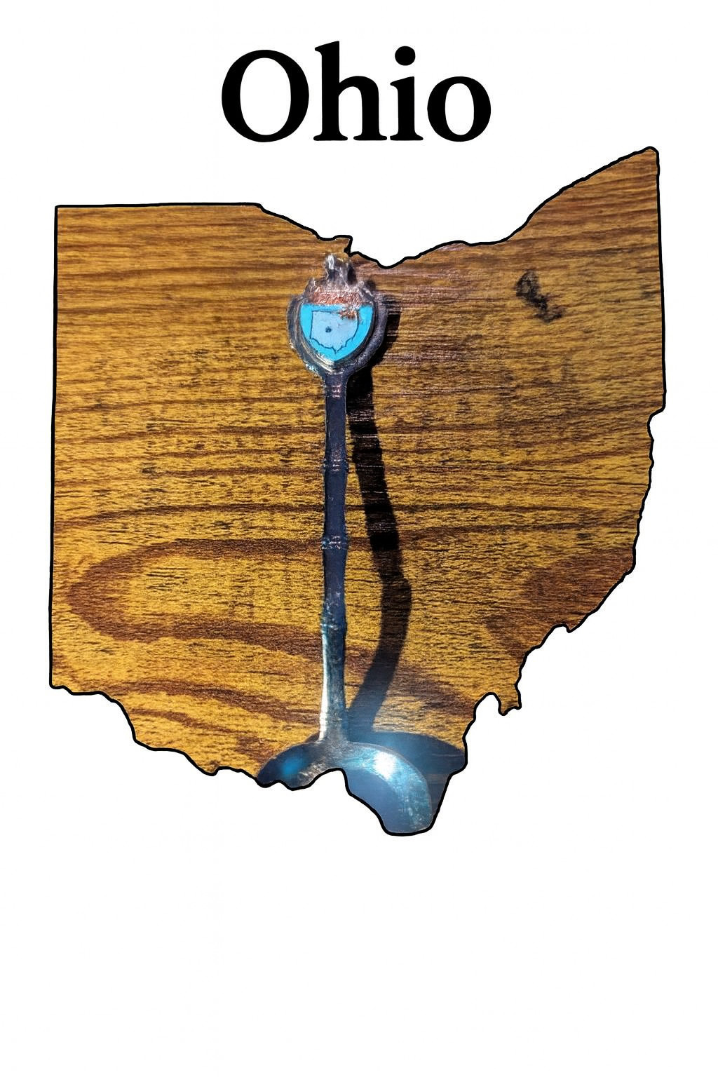 🌰 Around the Bend – Vintage Ohio State Enamel Spoon BOGO