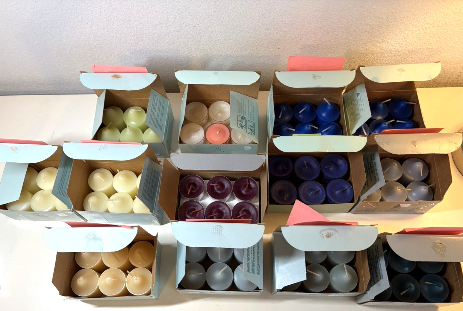 NOS 13 boxes PARTYLITE LOT Tealight votive candles mixed lot RETIRED SCENTS